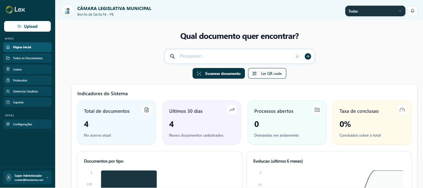 Tela inicial do Lex Gov aberta em um mockup de MacBook Pro.